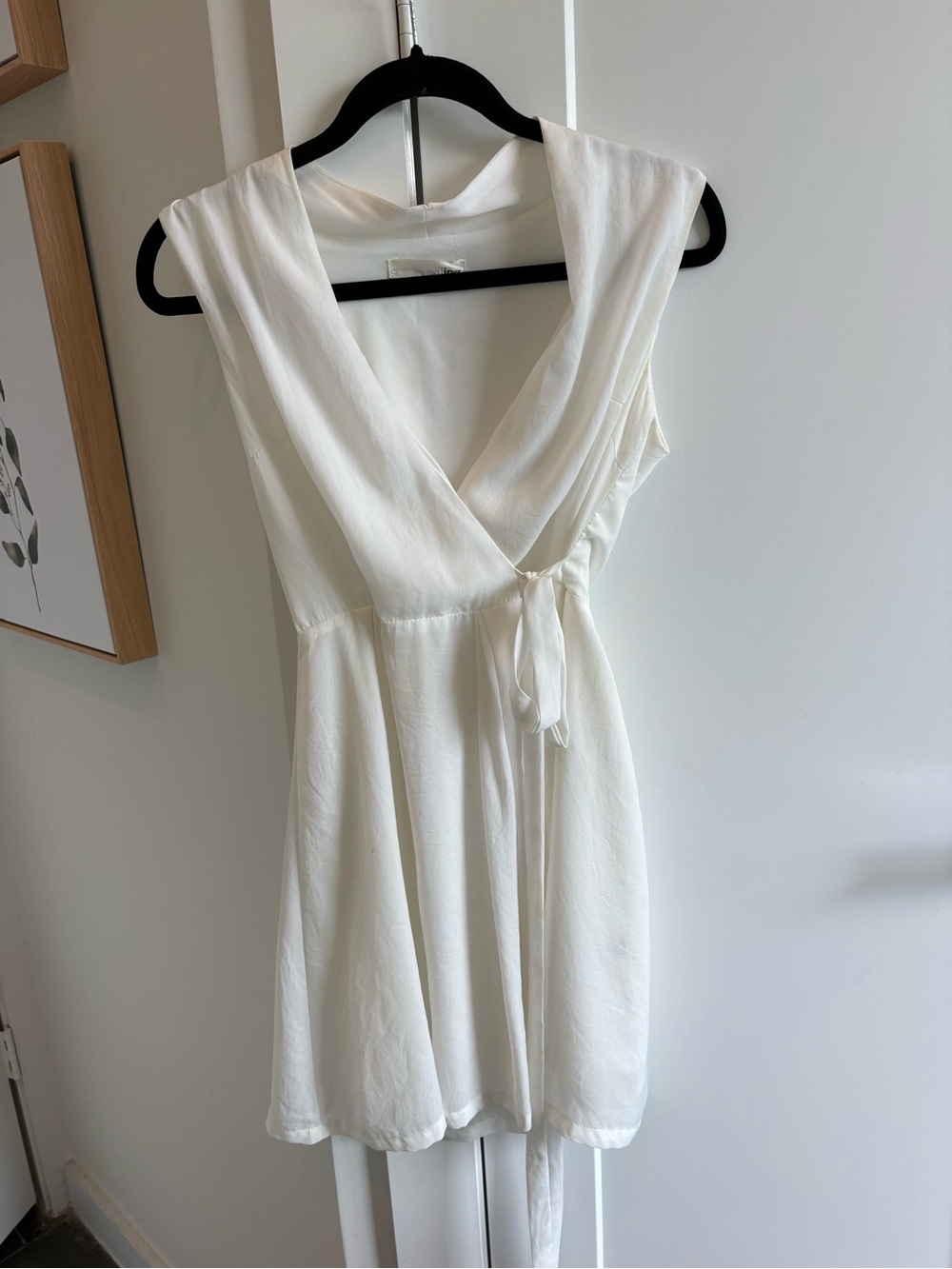 White Sleeveless Wrap Dress - Picture 1 of 4